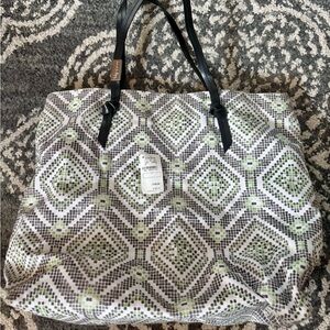 Foley + Corinna Geometric Tote in Green and Gray